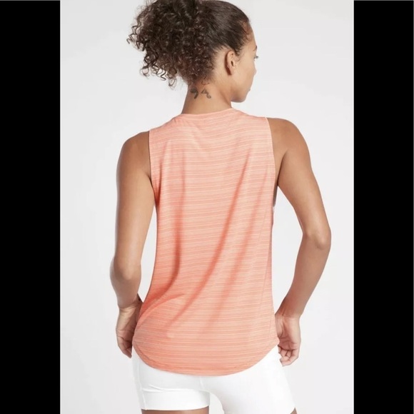 Athleta Sz.XS Cloudlight Striped Muscle Tank Coral nwt - Picture 2 of 3